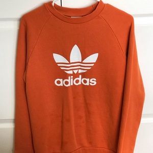 Orange Adidas Pullover Sweatshirt Size Small